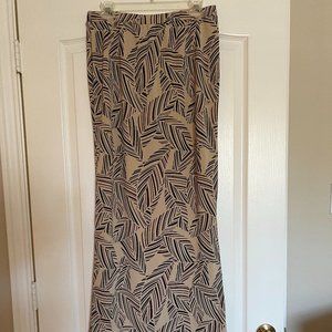 Valerie Separates Taupe and Black Patterned Maxi Skirt - Size L